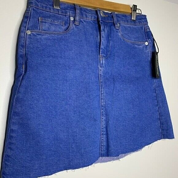 NEW BLANKNYC Skirt Size 27 Women's Denim High Rise Cutoff Blue Mini MSRP $88 - Picture 5 of 7